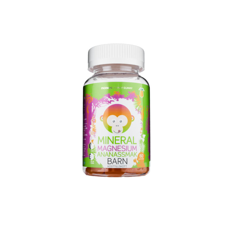 Monkids Mineral Magnesium Barn Ananas 60 tuggtabletter
