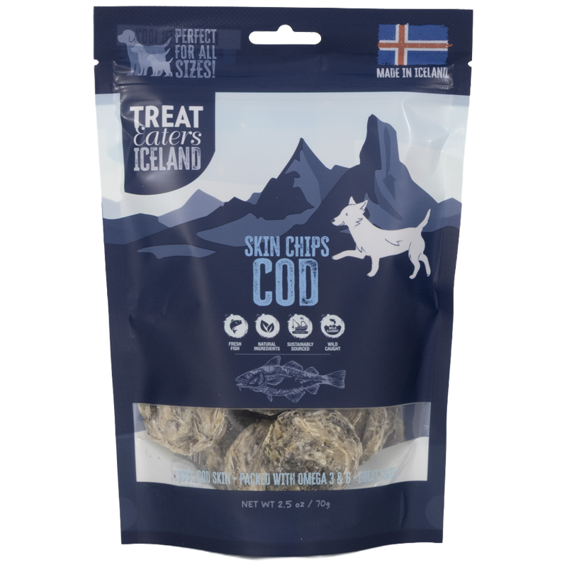 Treateaters Iceland Cod Skin Chips Large Bites 70 g