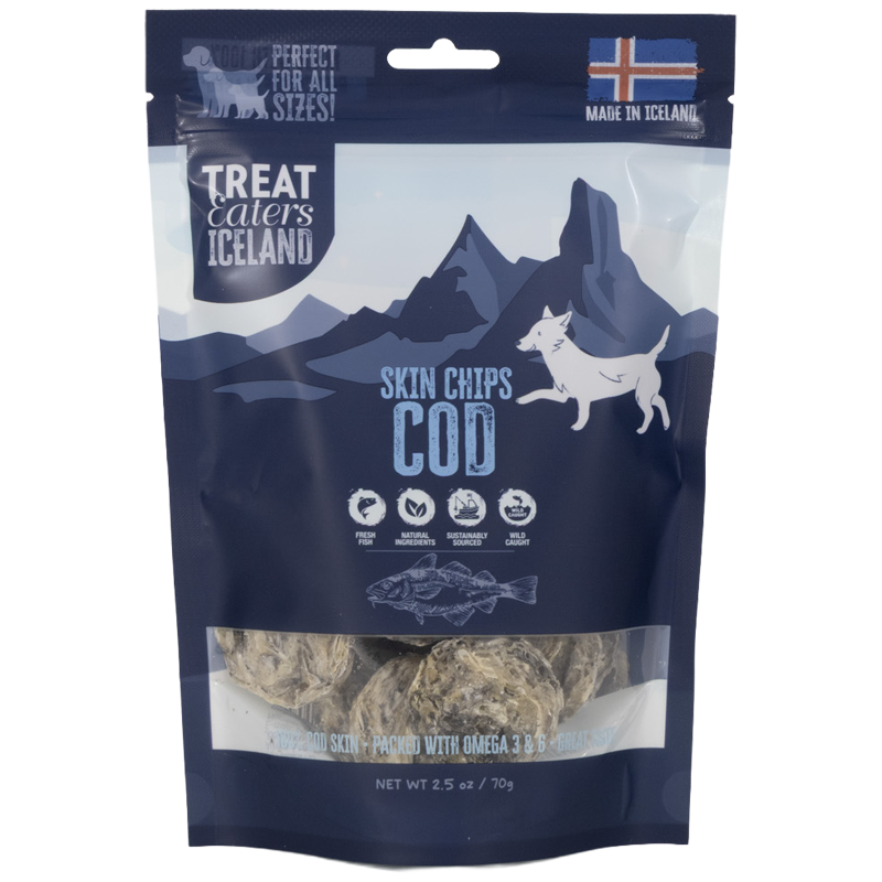 Treateaters Iceland Cod Skin Chips Large Bites 70 g