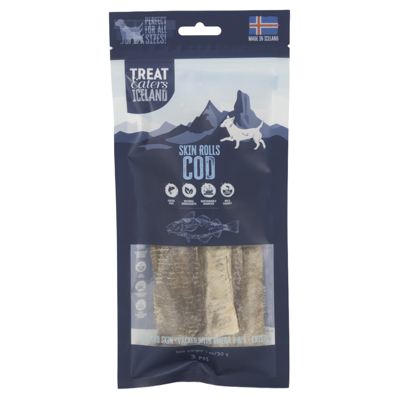 Treateaters Iceland Cod Skin Rolls 3-pack