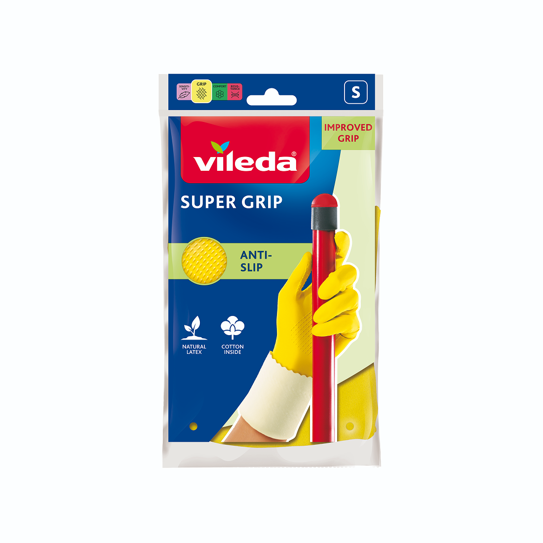 Vileda Super Grip Hushållshandske S 1 par