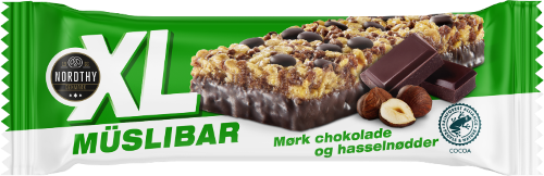 Nordthy XL Muslibars Hasselnötter Mörk choklad 50 g