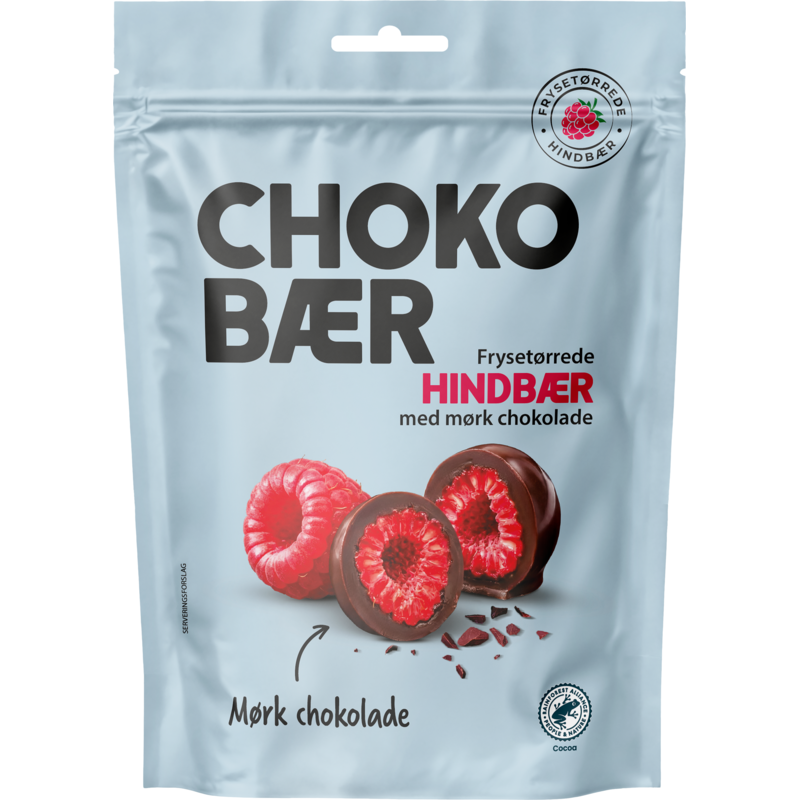 Nordthy Choco baer Frystorkade Hallon Mörk choklad 80 g