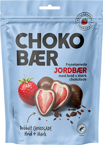 Nordthy Choco baer Frystorkade jordgubbar med Vit choklad & Mörk choklad 90 g