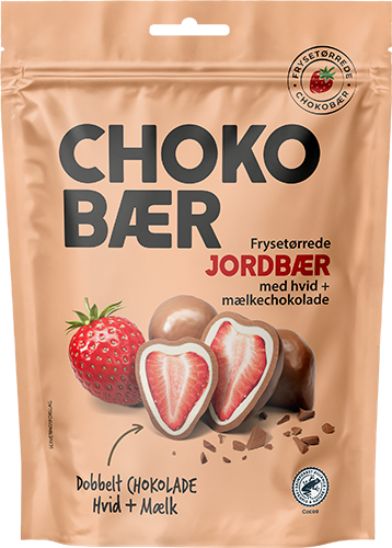 Nordthy Choco baer Frystorkade jordgubbar med Vit choklad & Mjölkchoklad 90 g