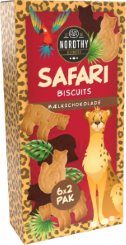 Nordthy Safari Biscuit Mjölkchoklad Barnkex 225 g