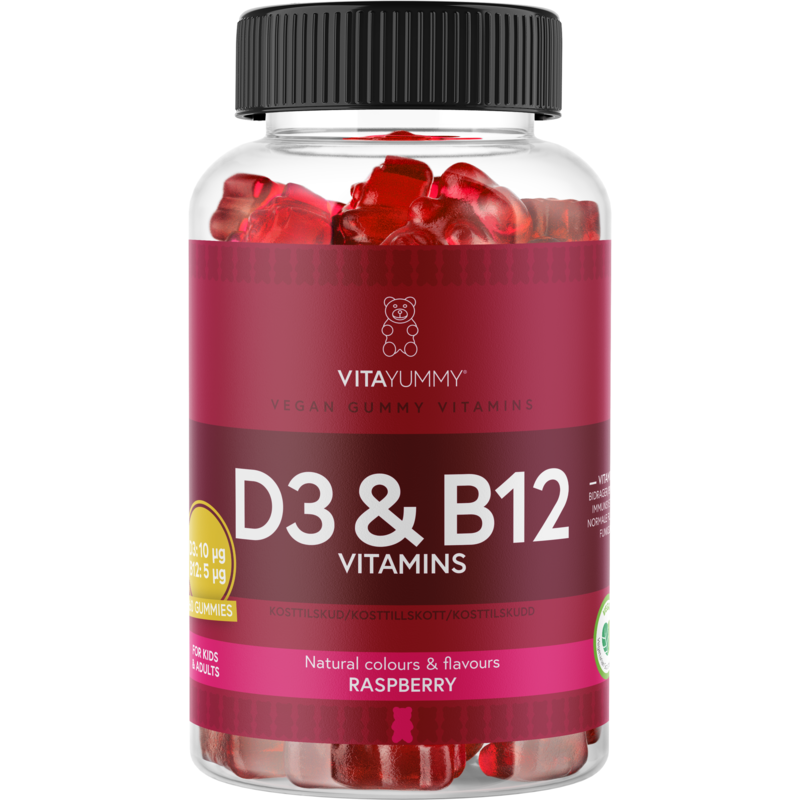 VitaYummy D3 & B12 Raspberry 60 gummies