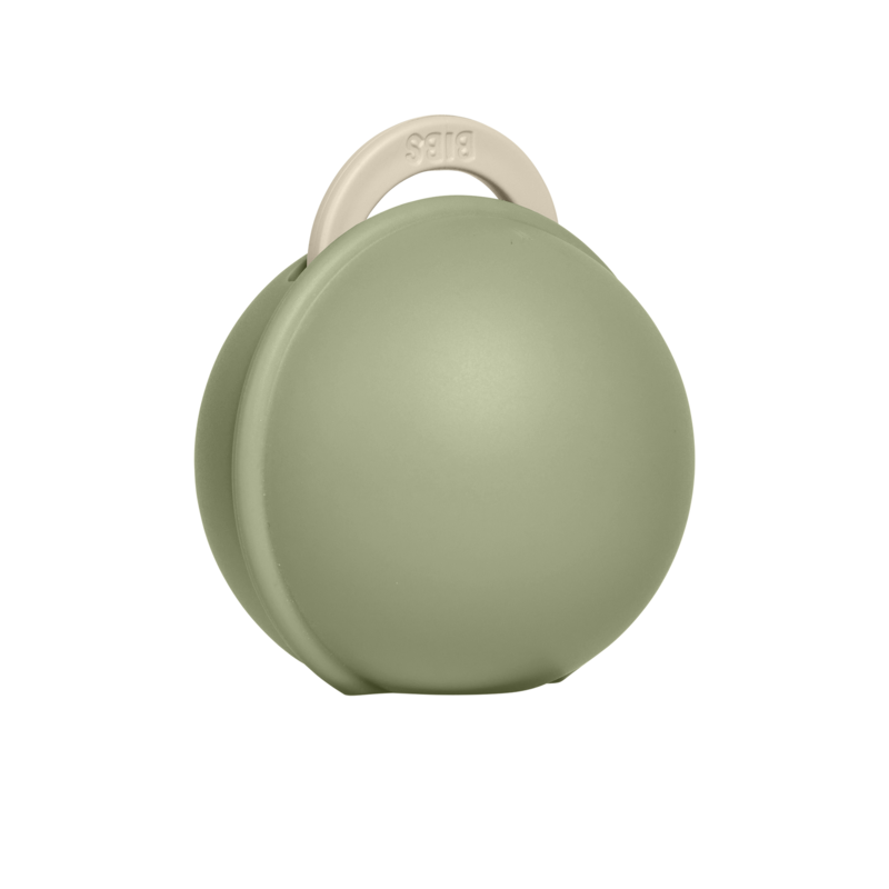 BIBS Colour Pacifier Round Latex Size 2 Ivory & Pacifier Case Mini Sage
