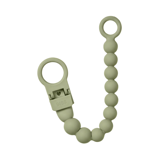 BIBS Pacifier Clip Beaded Sage