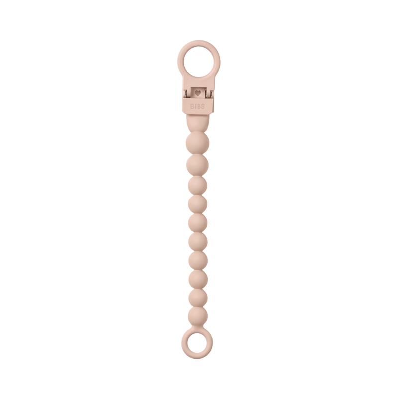 BIBS Pacifier Clip Beaded Blush