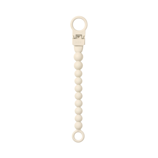 BIBS Pacifier Clip Beaded Ivory