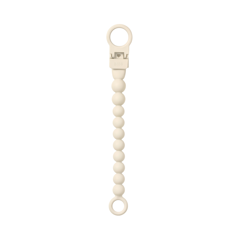 BIBS Pacifier Clip Beaded Ivory