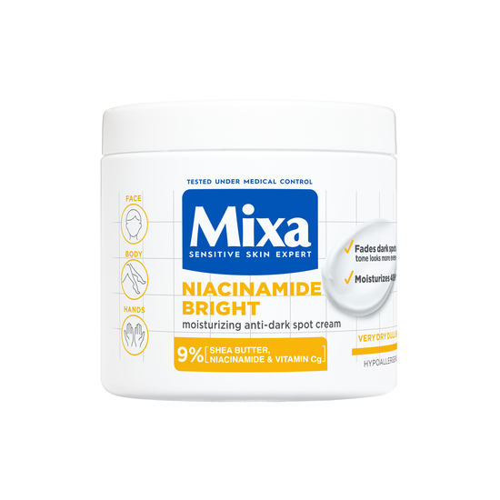 Mixa Niacinamide Bright Moisturizing Anti-Dark Spot Cream för mycket torr & matt hud 400 ml