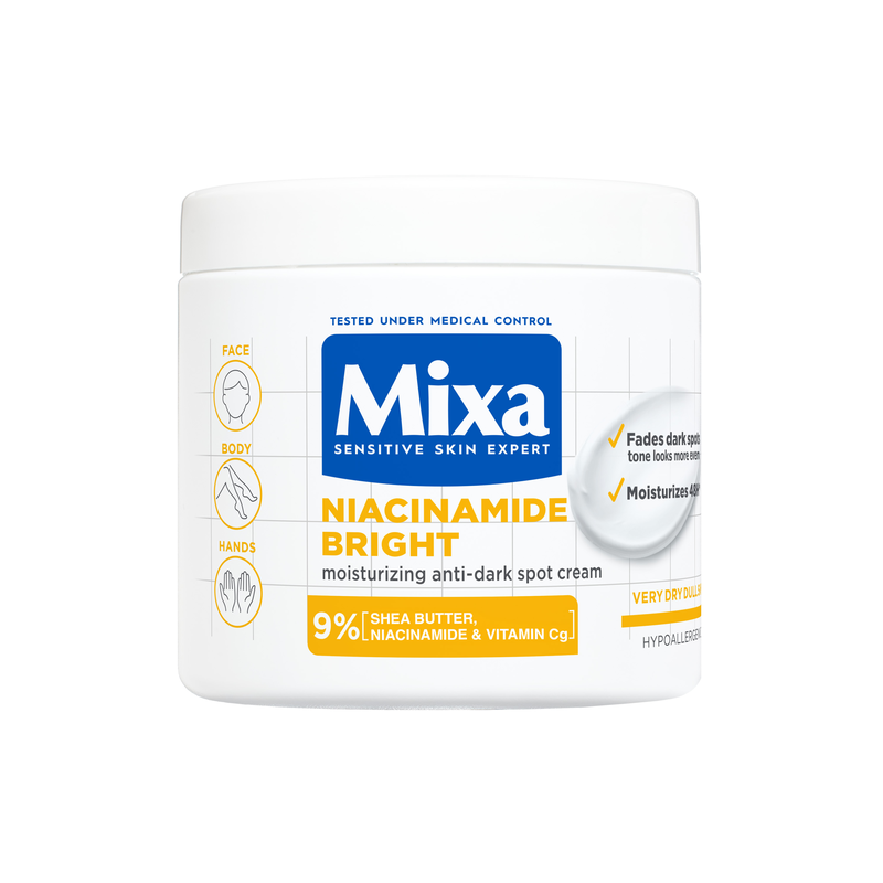 Mixa Niacinamide Bright Moisturizing Anti-Dark Spot Cream för mycket torr & matt hud 400 ml