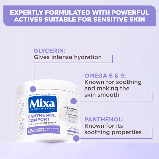 Mixa Panthenol Comfort Anti-scratching Cream för atopisk hud 400 ml