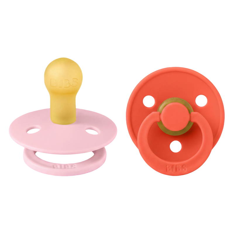 Köp 2 få 20% | BIBS Colour Latex Size 1 Baby Pink/Tango 2-pack