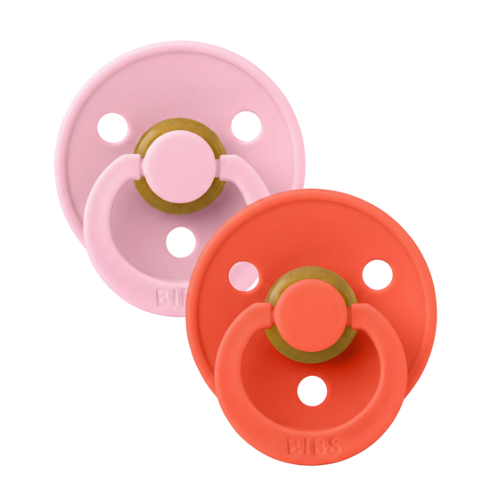 BIBS Colour Latex Size 3 Baby Pink/Tango 2-pack