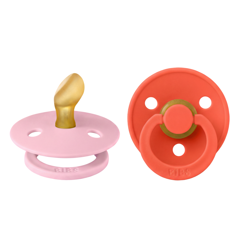 Köp 2 få 20% | BIBS Colour Latex Anatomical Size 1 Baby Pink/Tango 2-pack