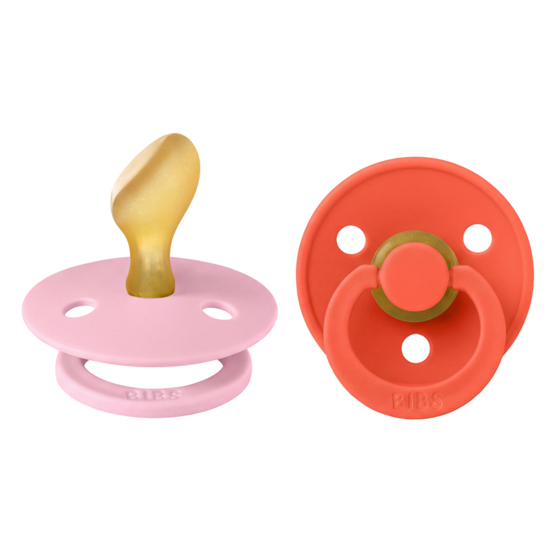 Köp 2 få 20% | BIBS Colour Latex Anatomical Size 2 Baby Pink/Tango 2-pack