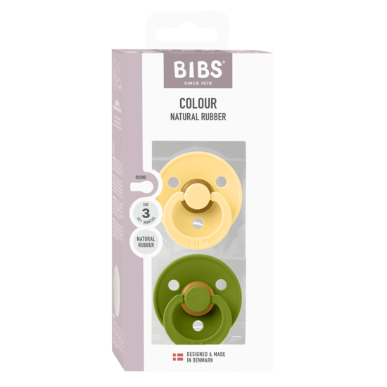 BIBS Colour Latex Size 3 Pale Butter/Wasabi 2-pack