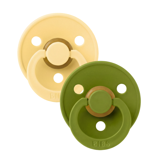 BIBS Colour Latex Anatomical Size 2 Pale Butter/Wasabi 2-pack