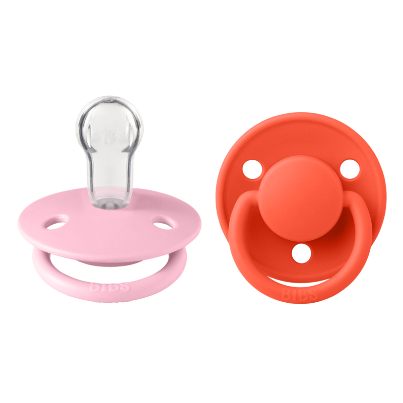Köp 2 få 20% | BIBS De Lux Silicone Onesize Baby Pink/Tango 2-pack