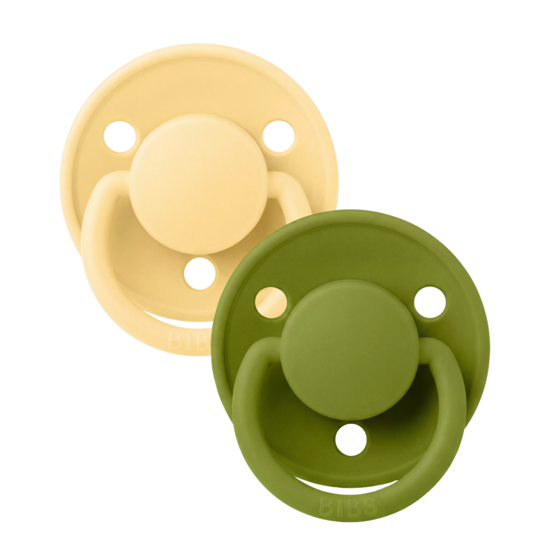 BIBS De Lux Silicone Onesize Pale Butter/Wasabi 2-pack