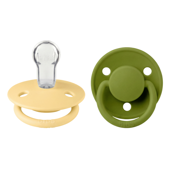 BIBS De Lux Silicone Onesize Pale Butter/Wasabi 2-pack