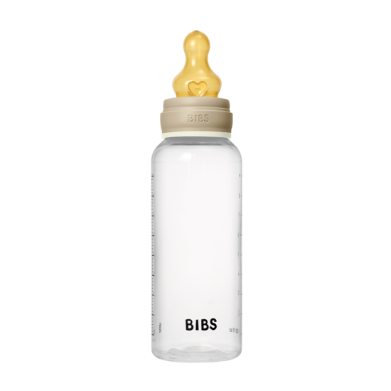 BIBS Baby Bottle Round Latex Medium Flow Vanilla GLOW 270 ml
