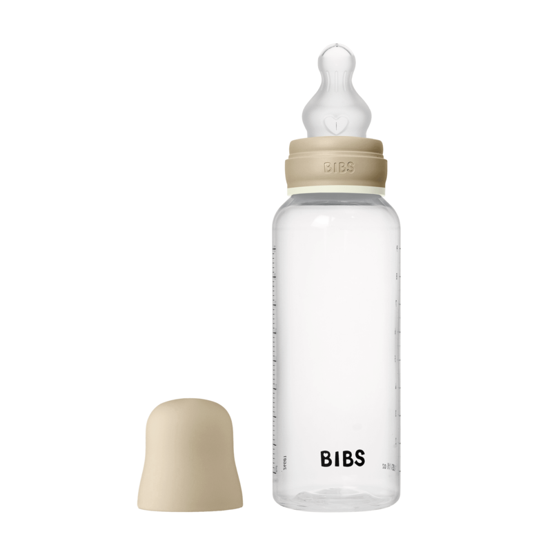 Köp 2 få 20% | BIBS Baby Bottle Round Silicone Medium Flow Vanilla GLOW 270 ml