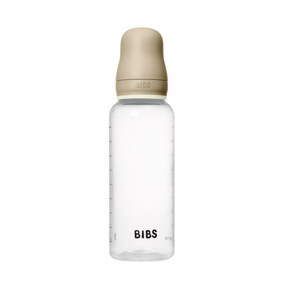 BIBS Baby Bottle Round Silicone Medium Flow Vanilla GLOW 270 ml