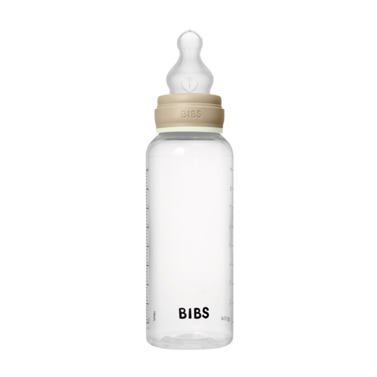 BIBS Baby Bottle Round Silicone Medium Flow Vanilla GLOW 270 ml