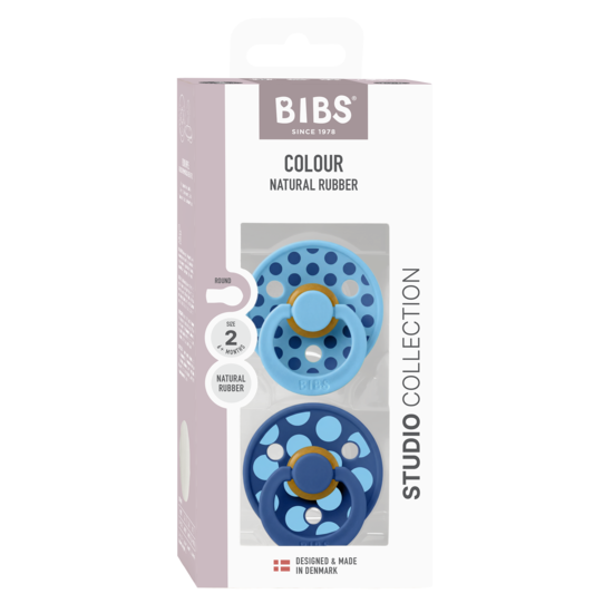 BIBS Studio Colour Polka Mix Latex Size 2 Breeze/Cornflower 2-pack