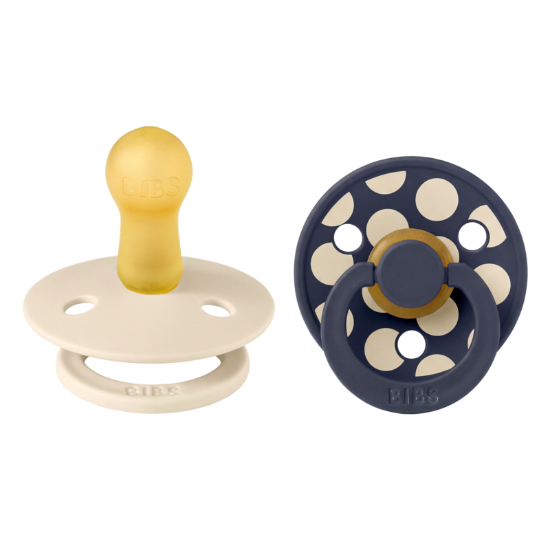 Köp 2 få 20% | BIBS Studio Colour Polka Mix Latex Size 2 Ivory/Deep Space 2-pack