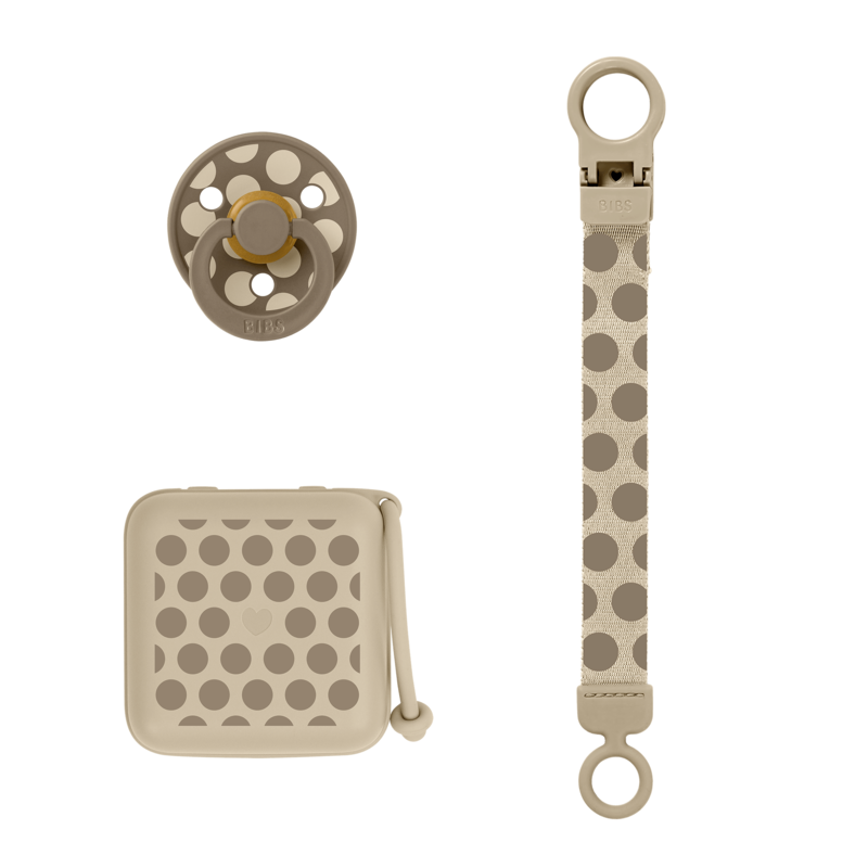 Köp 2 få 20% | BIBS Studio Gift Set Polka Soothe & Go Latex Size 2 Vanilla