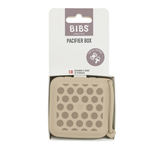 BIBS Studio Pacifier Box Polka Mega Vanilla Dark Oak
