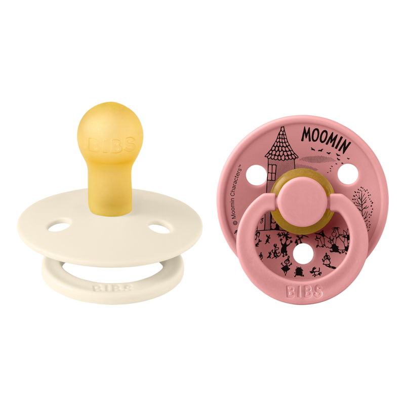 Köp 2 få 20% | BIBS x Moomins Colour Little My Latex Size 1 Ivory/Dusty Pink 2-pack