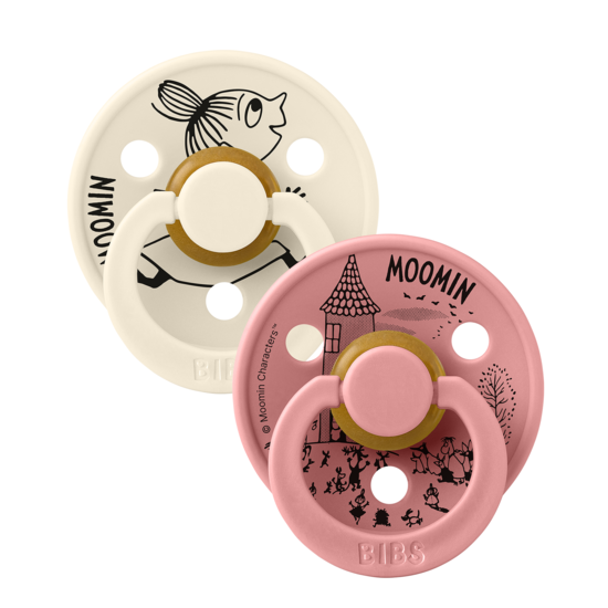 BIBS x Moomins Colour Little My Latex Size 2 Ivory/Dusty Pink 2-pack