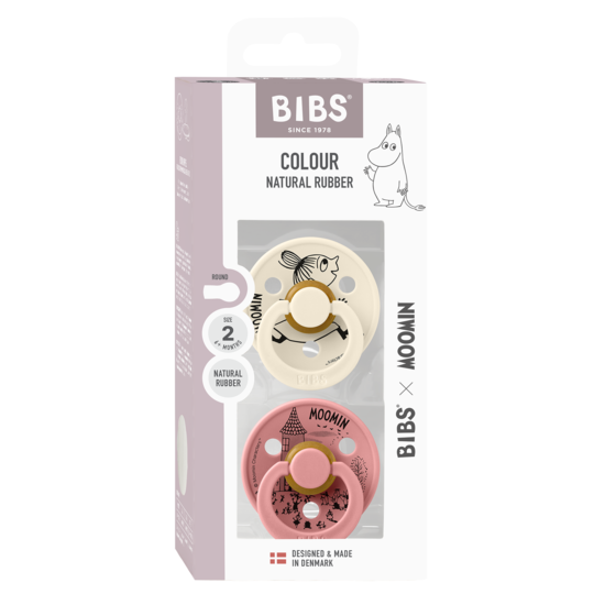 BIBS x Moomins Colour Little My Latex Size 2 Ivory/Dusty Pink 2-pack