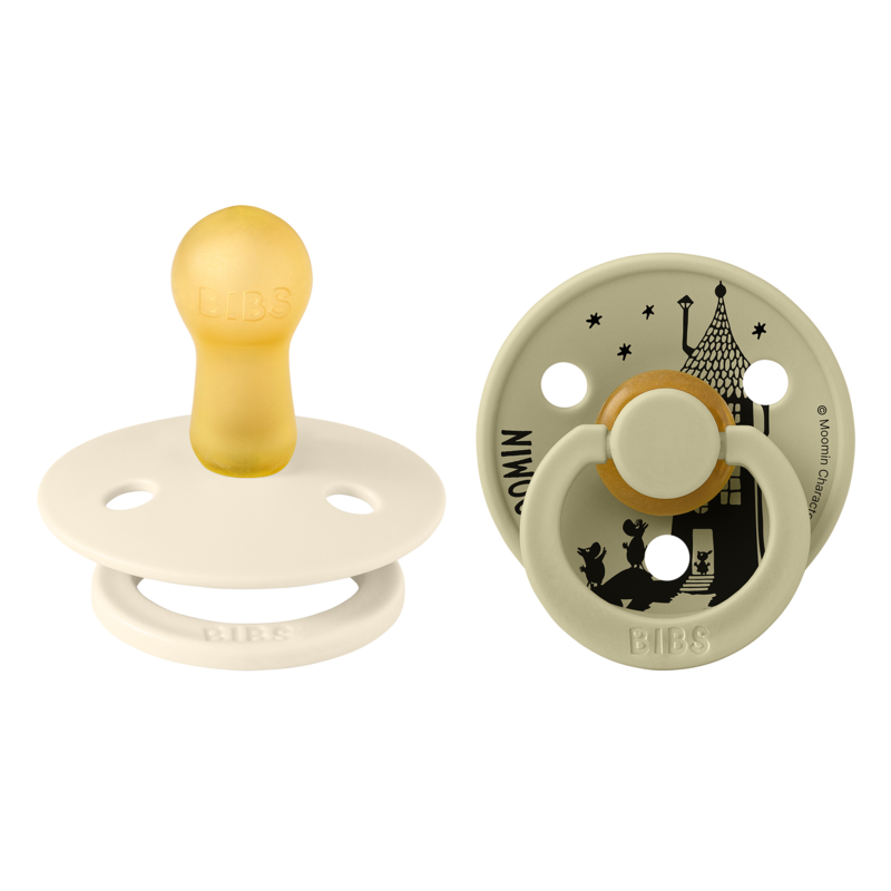 Köp 2 få 20% | BIBS x Moomins Colour Stinky Latex Size 2 Ivory/Khaki 2-pack