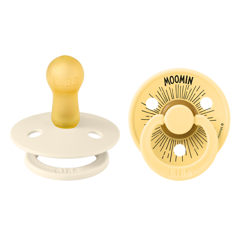 Köp 2 få 20% | BIBS x Moomins Colour Moomintroll Latex Size 2 Ivory/Pale Butter 2-pack