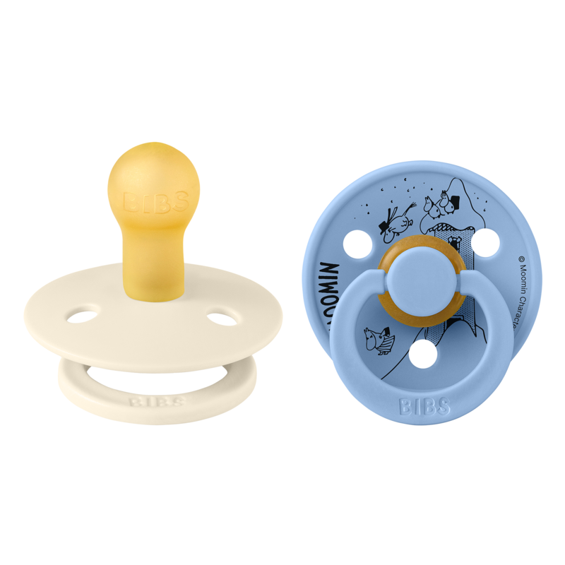 Köp 2 få 20% | BIBS x Moomins Colour Mymble Latex Size 1 Ivory/Sky Blue 2-pack