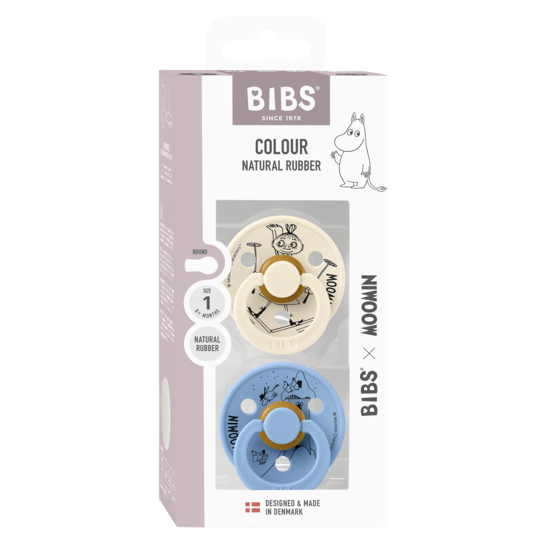 BIBS x Moomins Colour Mymble Latex Size 1 Ivory/Sky Blue 2-pack