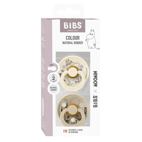 BIBS x Moomins Colour Snorkmaiden Latex Size 2 Ivory/Vanilla 2-pack