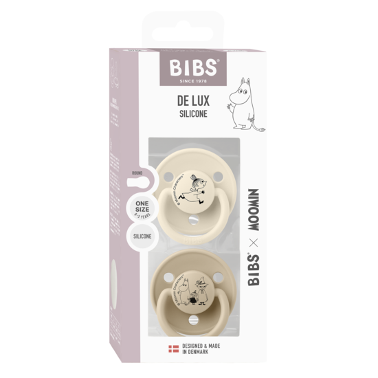 BIBS x Moomins De Lux Little My Silicone Onesize Ivory/Vanilla 2-pack
