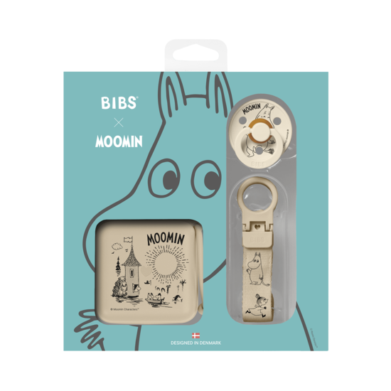 BIBS Moomin Gift Set Soothe & Go Latex Size 2 Vanilla