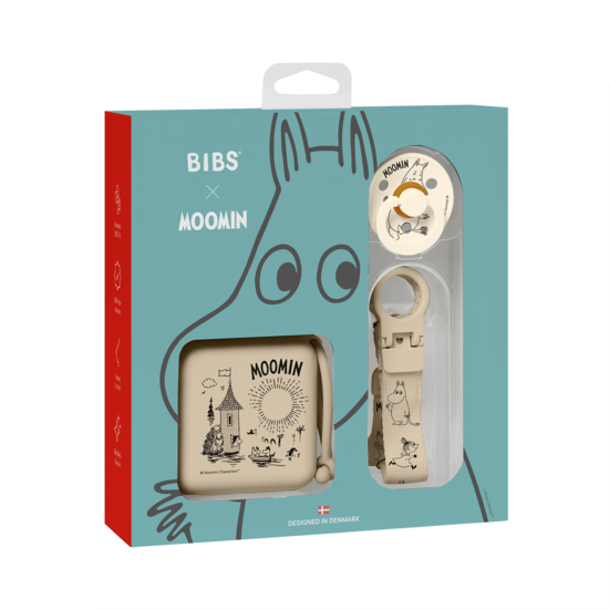 BIBS Moomin Gift Set Soothe & Go Latex Size 2 Vanilla