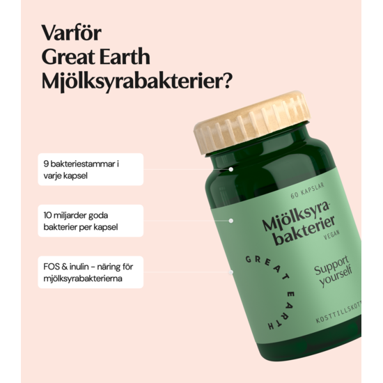 Great Earth Mjölksyrabakterier 60 kapslar
