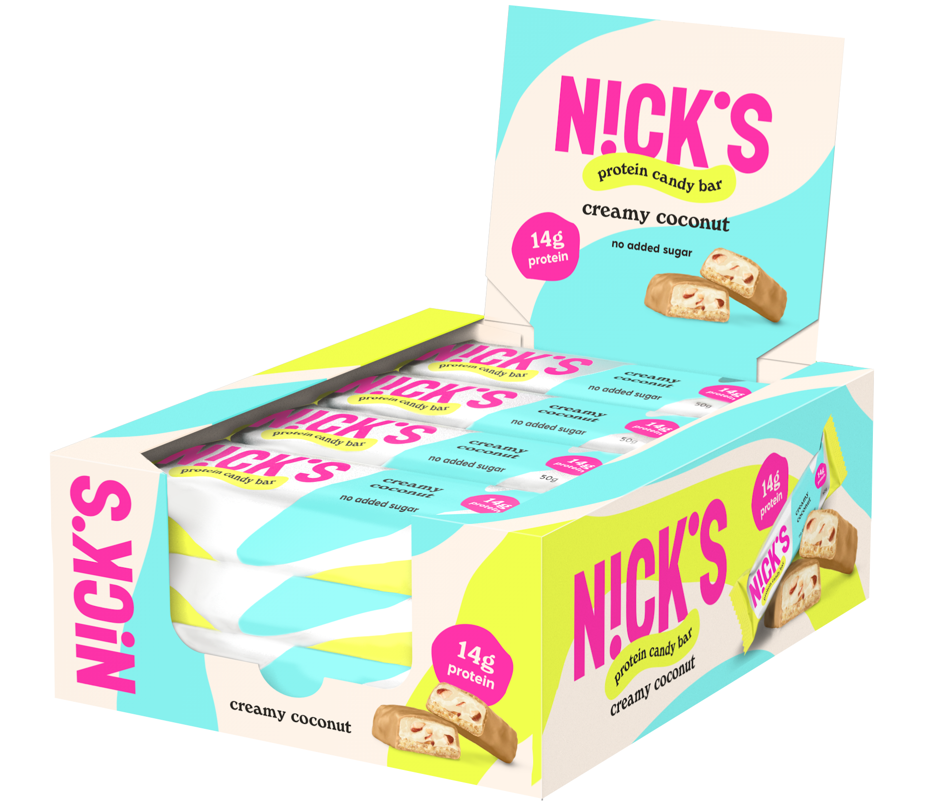 Nicks Protein Candy Bar Creamy Coconut 50 g 12-pack