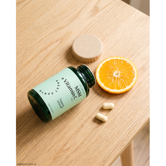Great Earth MSM 1000 mg + Vitamin C 120 tabletter